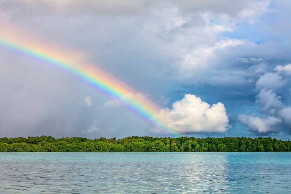 Rainbow over the water